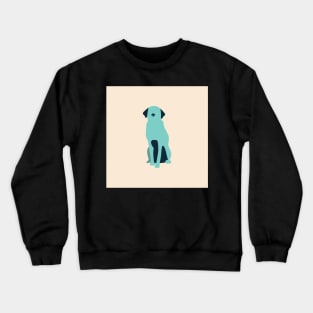 Blue Dog on Pink Crewneck Sweatshirt